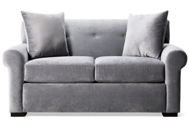 Lily Loveseat - Luxurious Chenille Polyester - Rolled Arms - Two Cozy Toss Pillows - Plush Box Seat Cushions