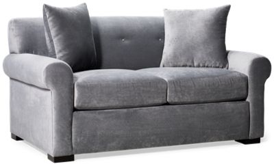 Lily Loveseat - Luxurious Chenille Polyester - Rolled Arms - Two Cozy Toss Pillows - Plush Box Seat Cushions