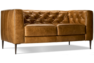 Oak Park Loveseat - Top-Grain Semi-Aniline Leather - Wide Track Arms - Tufted Back - Plush Foam Cushions - Contemporary Comfort