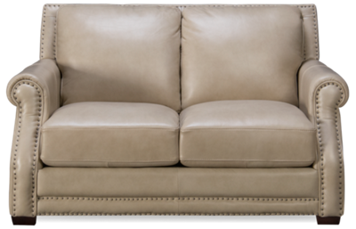 Everly Leather Loveseat with Nailhead