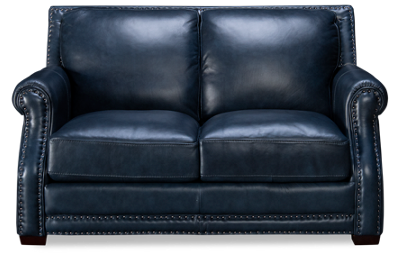 Everly Leather Loveseat with Nailhead