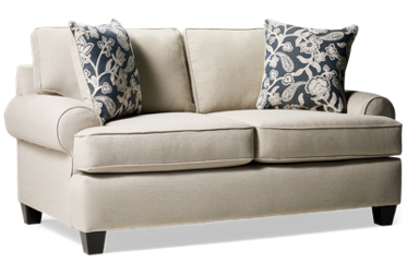 Awesome Loveseat - Plush Back And Seat Cushions - Stylish Rolled Arms - Square Tapered Legs - Two Decorative Toss Pillows