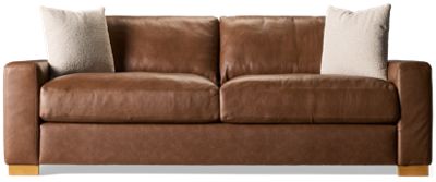 Declan Leather Apartment Sofa - Thumbnail 2