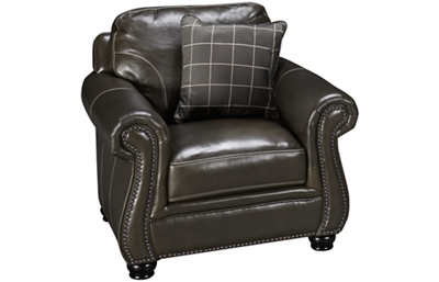 Charleston Leather Chair with Nailhead