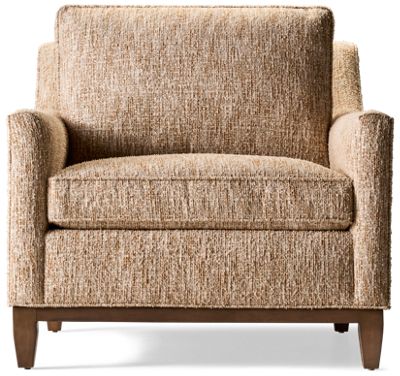 Alice Chair & 1/2 - Mid-Century Modern Design - Streamlined Silhouette - Slim Track Arms - Wood Base - Toss Pillow