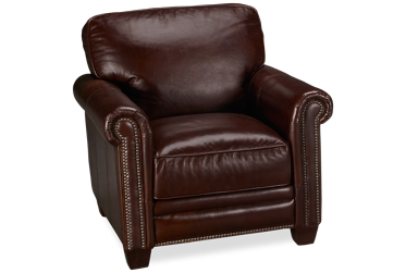 Cordovan Leather Chair with Nailhead