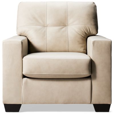 Franklin Leather Chair - Top-Grain Leather - Tufted Back Cushion - Supportive Comfort - Contemporary