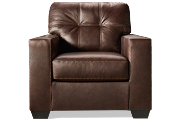 Franklin Leather Chair - Top-Grain Leather - Tufted Back Cushion - Supportive Comfort - Contemporary