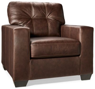 Franklin Leather Chair - Top-Grain Leather - Tufted Back Cushion - Supportive Comfort - Contemporary
