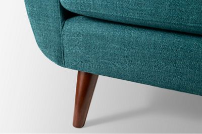 Gracie Chair - Soft Textured Fabric - Stylish Track Arms - Mid-Century Modern Design - Cushy Seat - Tufted Backrest