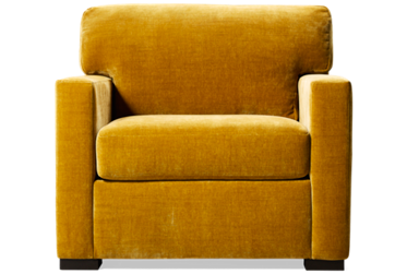 Daisy Chair - Soft Chenille Upholstery - Track Arms - One Toss Pillow - Cozy Comfort