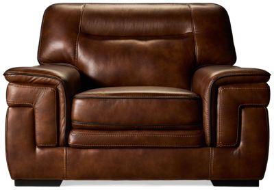 Atlas Leather Chair - Tufted Back - Wide Plush Armrests - Durable Top Grain Leather