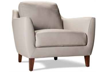 Isla Leather Chair - Luxurious Comfort - Flared Arms - Plush Cushions - Tapered Square Legs - Top Grain Leather