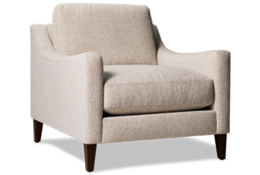 Design Lab Chair - Soft Textured Chenille Fabric - Sleek Track Arms - Pluma Plush Cushion - Extended Lounge Seat Depth