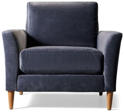 Design Lab Chair - Soft Fabric - Flared Arms - Tapered Legs - Plush Foam Cushion