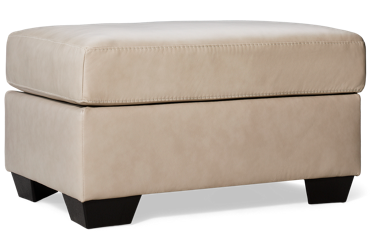 Franklin Leather Ottoman - Top Grain Leather - Plush Cushion - Contemporary