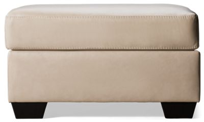 Franklin Leather Ottoman - Top Grain Leather - Plush Cushion - Contemporary