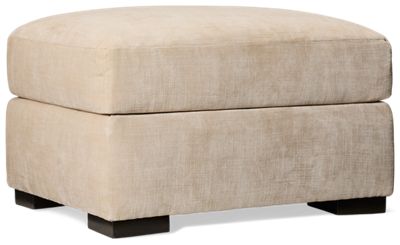 Daisy Upholstered Ottoman - Soft Chenille Fabric - Contemporary Style