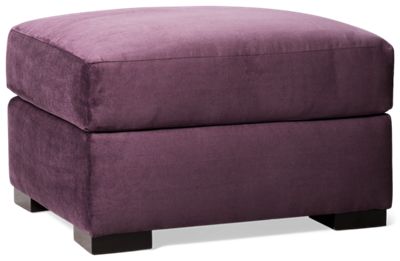 Lily Ottoman - Luxurious Chenille Polyester - Sturdy Block Feet - Plush Rectangular Top - Ultimate Comfort