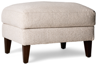 Design Lab Rectangular Ottoman - Soft Textured Chenille Upholstery - Cushioned Top - Tapered Legs
