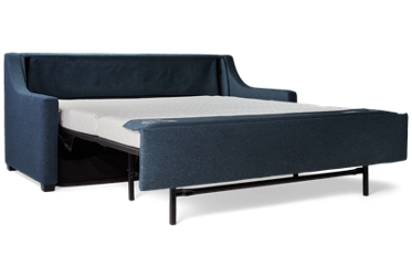 Comfort Perry Queen Plus Sleeper Sofa - Tempur-Pedic® Mattress - Modern Track Arms - Eco-Friendly Crypton Fabric - Plush Down Cushions