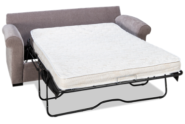 Stella Full Sleeper Sofa - Luxurious Velvety Upholstery - Full Memory Foam Mattress - Rolled Arms - Plush Cushions - Includes Two Toss Pillows