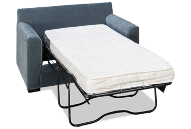 Luna Twin Sleeper Chair - Plush Velvety Upholstery - Memory Foam Mattress - High Resiliency Foam Cushions - Includes Toss Pillow