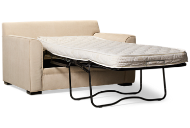 Luna Twin Sleeper Chair - Easy Care Fabric - Flared Arms - Fold-Out Memory Foam Mattress