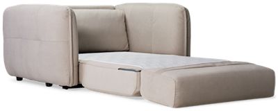 Catnap Nv Twin Sleeper Chair - Soft Polyester Fabric - Rounded Arms with Center Welt Trim - Convertible Floor Futon Twin Sleeper