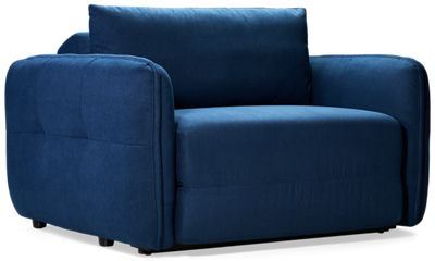 Catnap Nv Twin Sleeper Chair - Soft Polyester Fabric - Rounded Arms with Center Welt Trim - Convertible Floor Futon Twin Sleeper