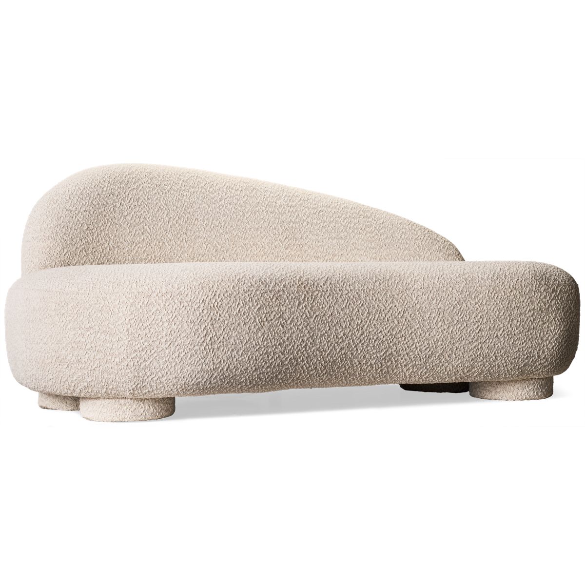 Kuka Furniture Cannes Left Side Facing Chaise Lounge - Art Deco Inspired - Elegant Curves - Soft Upholstery - Cushioned Comfort