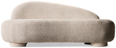Cannes Left Side Facing Chaise Lounge - Art Deco Inspired - Elegant Curves - Soft Upholstery - Cushioned Comfort