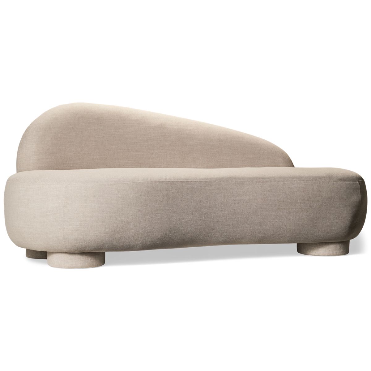 Kuka Furniture Cannes Right Side Facing Chaise Lounge - Art Deco Inspired - Elegant Curves - Soft Upholstery - Cushioned Comfort