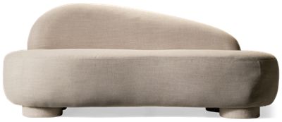 Cannes Left Side Facing Chaise Lounge - Art Deco Inspired - Elegant Curves - Soft Upholstery - Cushioned Comfort