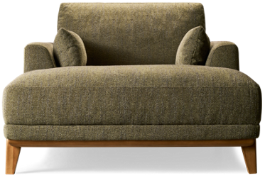 Meadow Chaise Lounge - Mid-Century Modern Design - Textured Upholstery - Two Lumbar Toss Pillows