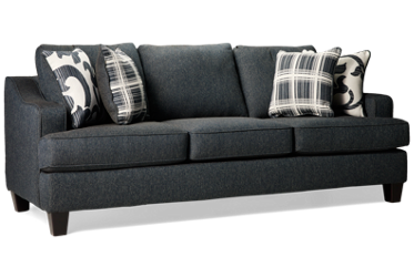 Truth Sofa - Transitional-Style Design - Plush Back And Seat Cushions - Sloped Track Arms - Four Patterned Toss Pillows