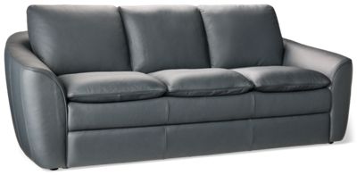 Paxton Leather Sofa - Top-Grain Leather - Contemporary Sloped Arms - Pillowtop Seat Cushions - Cloud-Like Comfort