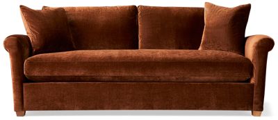 Freya 84" Bench Cushion Sofa - Plush Seating - Luxurious Velvety Soft Upholstery - Two Matching Toss Pillows
