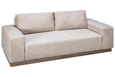 Modern Apartment Sofa - Mid-Century Modern Profile - Neutral-Hued Crosshatched Upholstery - Durable Hardwood Construction