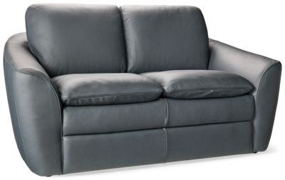 Paxton Leather Loveseat - Top-Grain Leather - Contemporary Sloped Arms - Pillowtop Seat Cushions - Cloud-Like Comfort