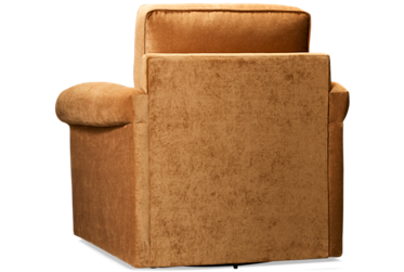 Reformation Accent Swivel Chair - Soft Velvety Fabric - Rolled Arms - Plush Back and Seat Cushions - Ultimate Comfort