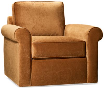 Reformation Accent Swivel Chair - Soft Velvety Fabric - Rolled Arms - Plush Back and Seat Cushions - Ultimate Comfort