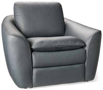 Paxton Leather Chair - Top-Grain Leather - Contemporary Sloped Arms - Pillowtop Seat Cushion - Cloud-Like Comfort