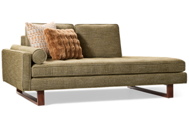 Bennett Left Arm Facing Chaise Lounge - Button-Tufted Bench Seat - Textured Fabric - 2 Toss Pillows & Armrest Bolster - Transitional Comfort