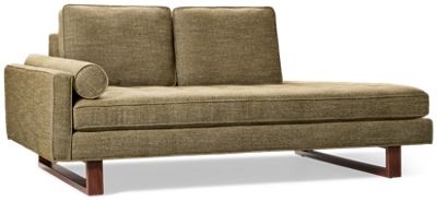 Bennett Left Arm Facing Chaise Lounge - Button-Tufted Bench Seat - Textured Fabric - 2 Toss Pillows & Armrest Bolster - Transitional Comfort