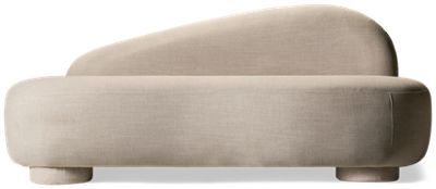 Cannes Right Side Facing Chaise Lounge - Art Deco Inspired - Elegant Curves - Soft Upholstery - Cushioned Comfort