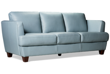 Brighton Leather Sofa - Flared Track Arms - Plush Cushions - Tapered Square Legs - Soft Leather