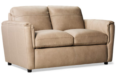 Quincy Leather Loveseat - Top Grain Leather - High-Resiliency Foam Cushions - Plush Pillow Backs