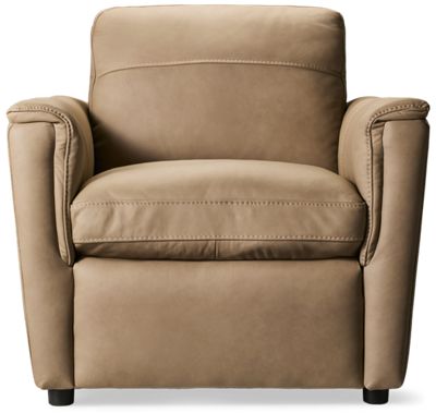 Quincy Leather Chair - Top Grain Leather - High-Resiliency Foam Cushions - Plush Pillow Back