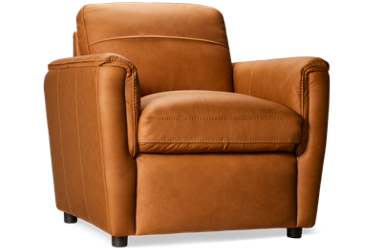 Quincy Leather Chair - Top Grain Leather - High-Resiliency Foam Cushions - Plush Pillow Back